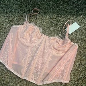 Amazon pink lace corset top